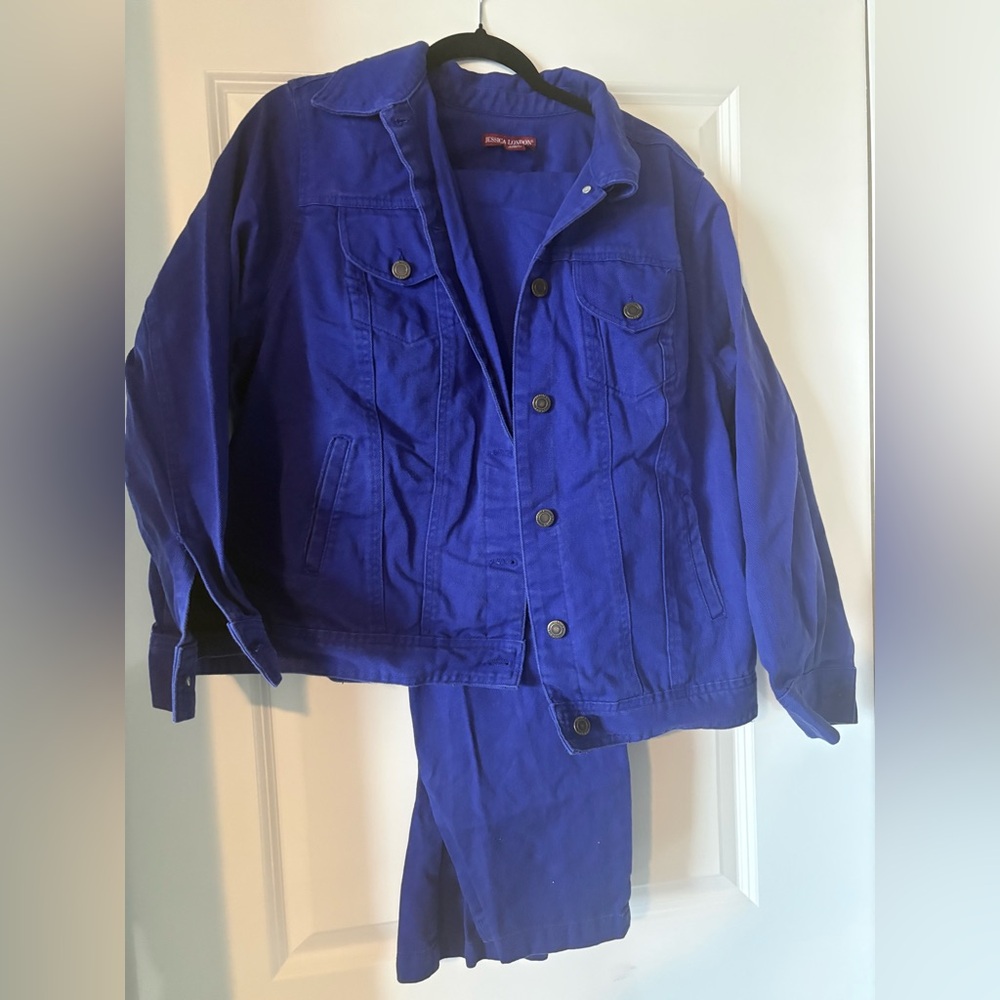 Jessica London Royal Blue Jean Jacket and Pants set